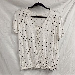 White polka dot tie wrap top
